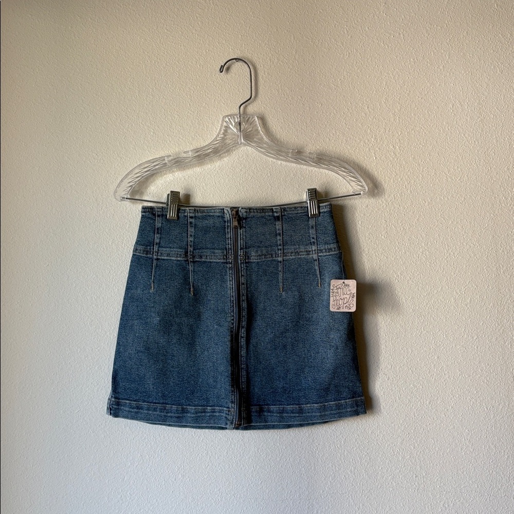 Free People | Indigo Blue Virgo Mini Skirt - Picture 2 of 6